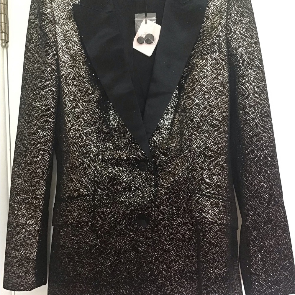 NWT Agent Provocateur Teo tuxedo jacket glitter size US 6. UK 10 - Picture 7 of 11